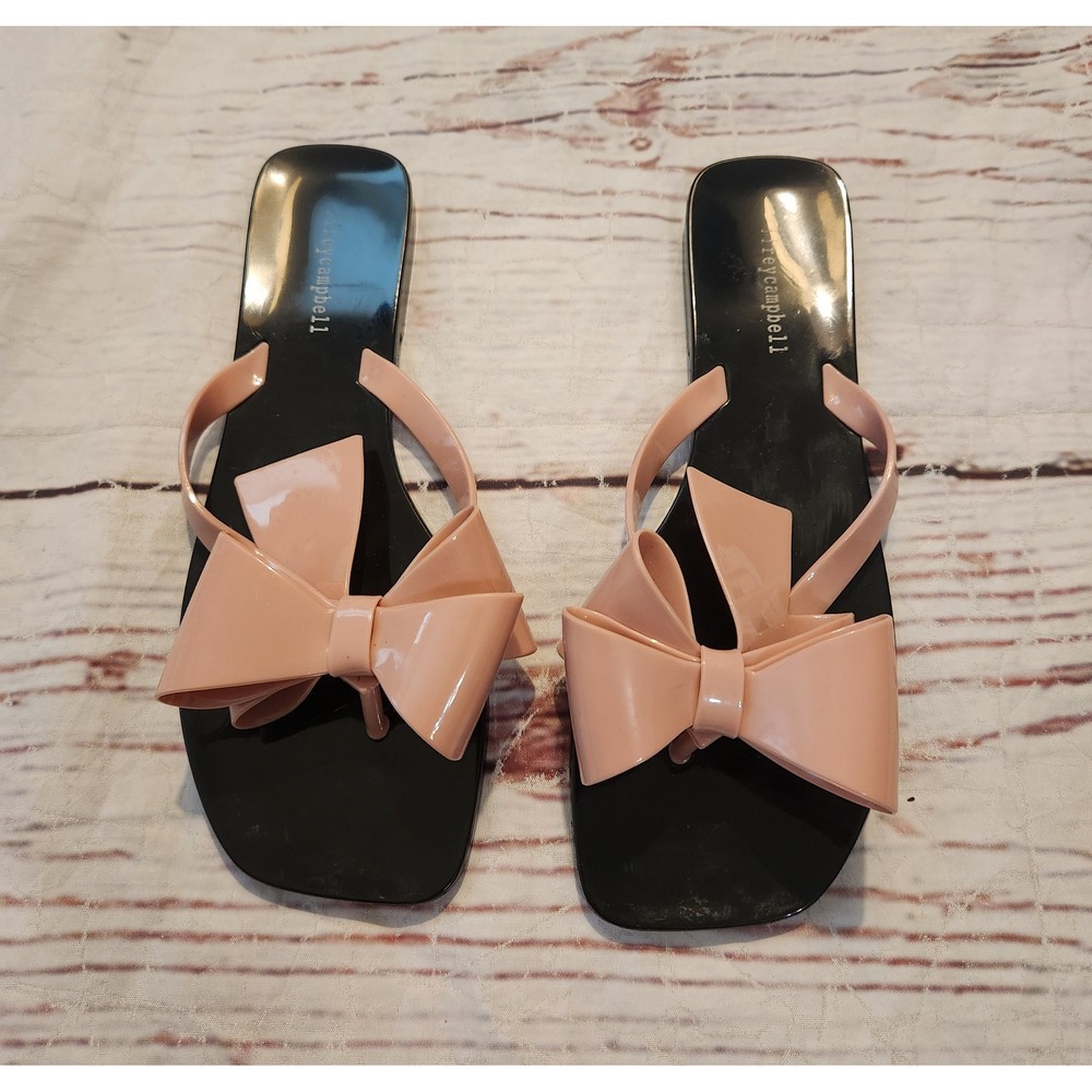 Jeffrey Campbell Sugary Blush Pink Jelly Bow Sandals Flip Flops Size 9